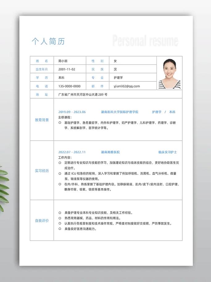正畸科护理个人简历-图1